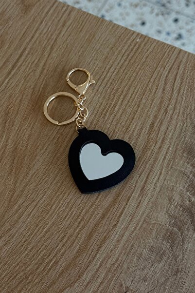 klovi Aynalı Kalp Charm Anahtarlık