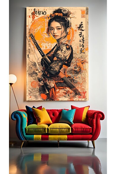 özkacar PORTRET DE FEMEIE SAMURAI I Perete acasă Salon de înfrumusețare Birou...