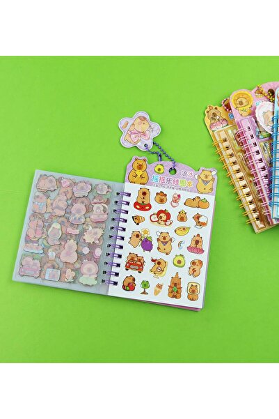 Gift Moda Capybara Design Notebook with Water Cover - 8 Sheets with Sticker Gift