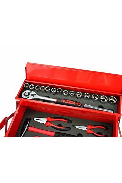 GEKO Metal Box for Tools + Tools, 64 Pieces, G10850