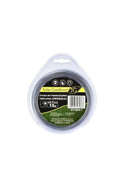 John Gardener Fir rotund ranforsat pentru tuns iarba, 2,7 mm x 15 m, John Gar...