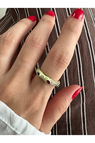 ringbox Water Green Semi-Metal & Stone Colored Gold Ring