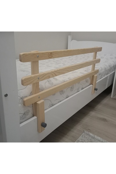 Masal Oyuncak Natural Wooden Baby Child Bed Protection Barrier Guardrail Crib Guardrail 90X45