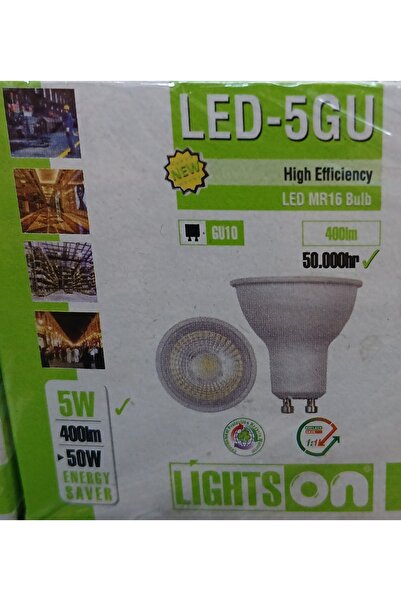 Lightson 5W GU10 Duylu Led Çanak Ampul 2700K Sarı Işık