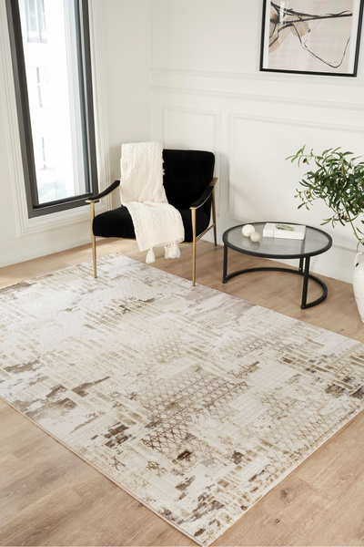 Esperya Home Nova Modern Bej Yumuşak Dokulu Kolay Temizlenebilir Dokuma Halı ...