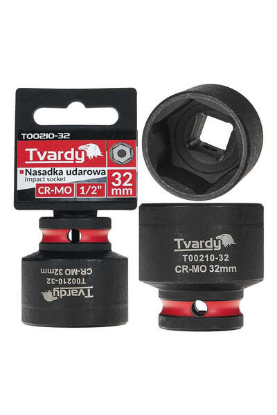 Tvardy Impact Socket Wrench, 6-Point, 1/2", 32 mm, T00210-32