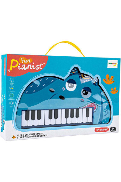 MalPlay Orgă interactivă în formă de hipopotam, 25 x 3,1 x 14,2 cm,
