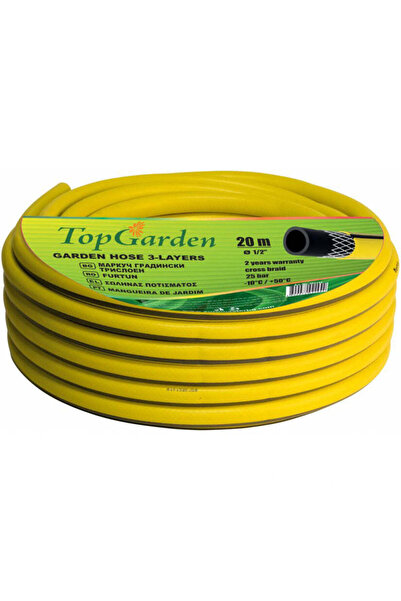 TopGarden Furtun de grădină cu 3 straturi 3/4 50m,