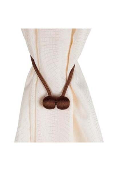 Silver Star Brown String Curtain Magnet with Balls 46 cm