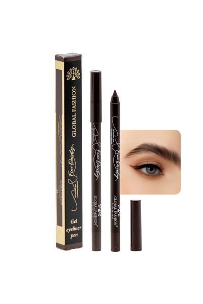 global fashion Waterproof Gel Eyeliner Pen – 0.2 mm Precision Twist-Up Tip, S...