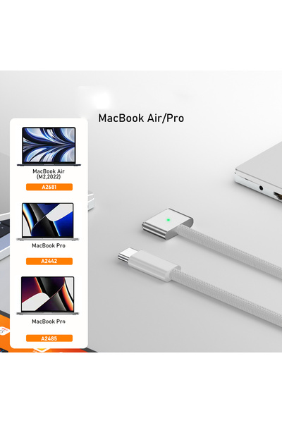 Nezih Case Apple Macbook USB-C - MagSafe 3 Hızlı Sarj Özellikli Sarj Aleti (2 Metre)