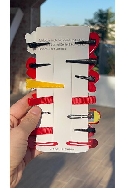 Chocuk Filled Ornate Strawberry Pattern Snap Clip Set with Snap Fasteners 14 Pieces-1 Card