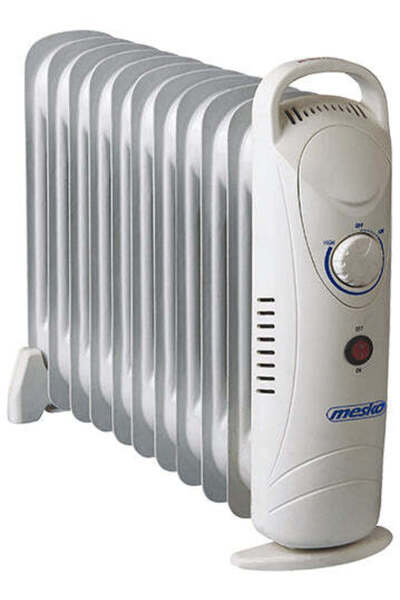 MESKO Mini radiator electric cu ulei, 11 elemente, termostat reglabil, 1200 W...