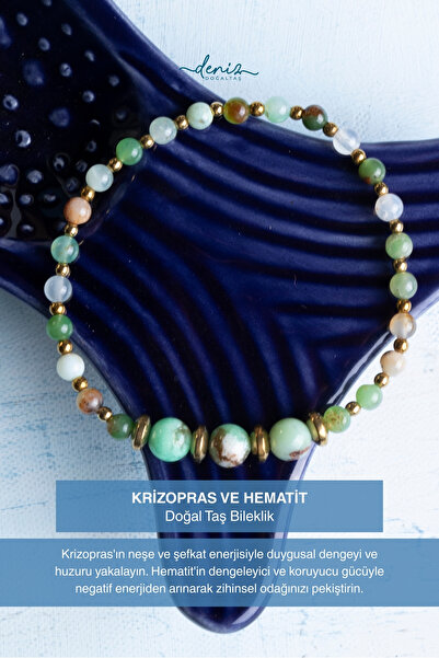 Deniz Doğal Taş سوار من حجر الكريزوبلاز والهيماتيت الطبيعي المعتمد