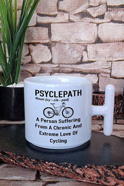 giftkonsept كوب قهوة لاتيه مطبوع عليه عبارة Psycylepath Noun هدية لعشاق الدراجات