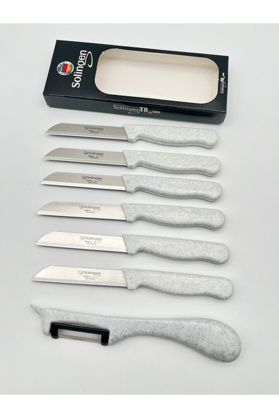Solingen Orijinal Klever Simli 6 Adet Meyve Bıçağı 1 Yansoy Soyacak Beyaz