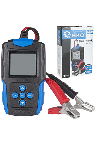 GEKO Tester de baterii LCD, 12/24V, 3Ah-200Ah, G80031