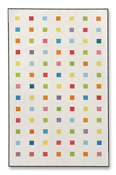Rugs Modern Halı MOSSO Beyaz Kareli Desen Dekoratif Kilim mosso550