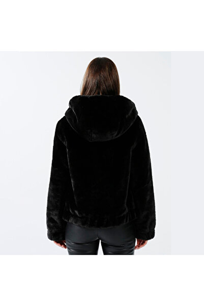 ONLY Γυναικείο μπουφάν Vida από μαύρο φλις (15260047-B)
