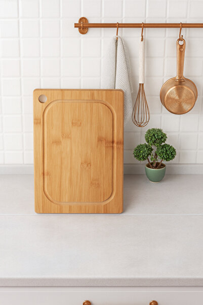 Çavdar Group لوح تقطيع من الخيزران مقاس 24×34 سم، لوح تقطيع الخبز من الخيزران