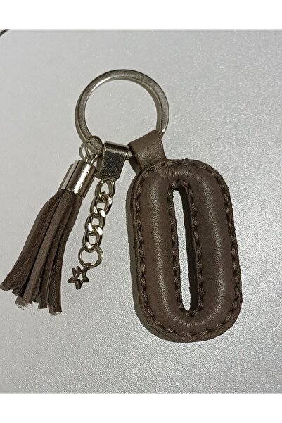 Durush Collection Keychain Genuine Leather Letter'O' (Hand Made)
