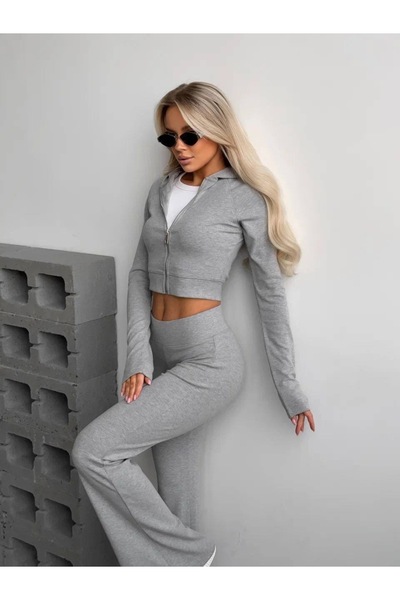 NK Remy Zippered Tracksuit Set - Brown