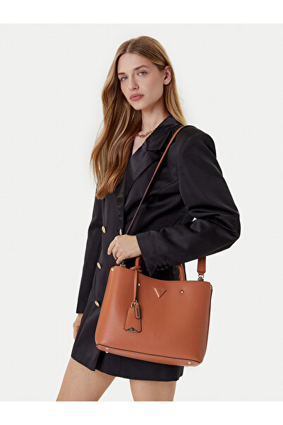 Guess Γυναικεία Τσάντα Χειρός Καφέ HWBG6974060