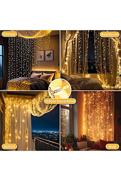 ETRONIK أضواء ستائر LED 220 فولت لغرفة النوم، ديكورات بوهو، حفلات الزفاف، عرو...