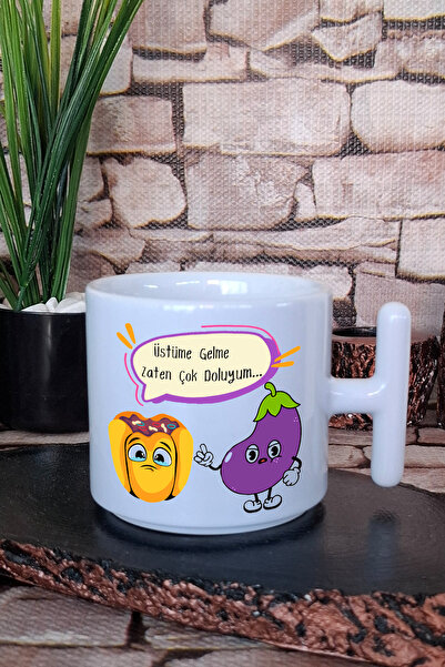 giftkonsept كوب لاتيه مطبوع عليه عبارة 'لا تأتي علي'، هدية مرحة مع مقبض