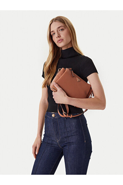 Guess Γυναικεία Τσάντα Χειρός Καφέ HWZG9672120