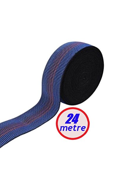 Quality Elastic Column - Three Lines Blue 5cm Width (8-12-24-48-72 meters) (Cut Without Stretching)