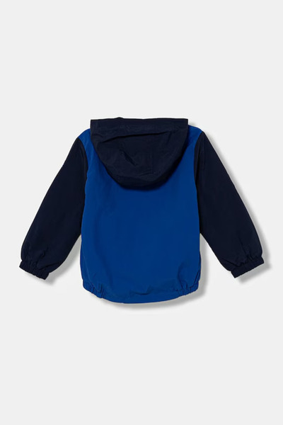 United Colors of Benetton Baby Boy Blue Lined Hooded Raincoat