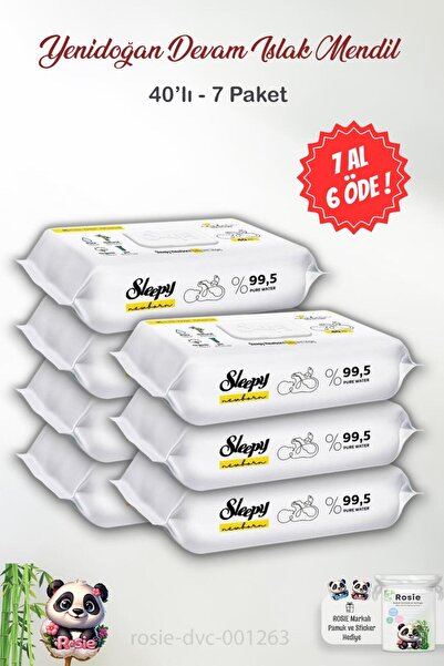 Sleepy اشتري 7 واحصل على 6 - مناشف سليبي المبللة للعناية بالأطفال حديثي الولا...