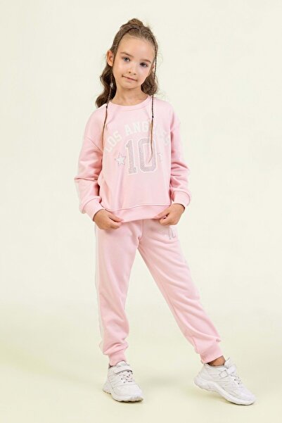 ww waka waka kids store Girl's Los Angeles 10 Printed Pink Sweatshirt & Sweatpants Set