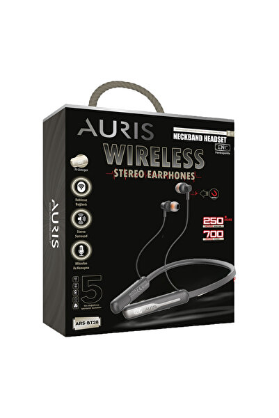 Auris BT28 250 Saat LCD Boyun Askılı Pil Göstergeli Mikrofonlu Boyun Bantlı Bluetooth Kulaklık
