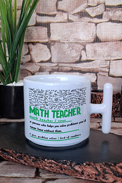 giftkonsept كوب قهوة لاتيه مطبوع عليه عبارة Math Teacher Noun لتعليم الرياضيا...