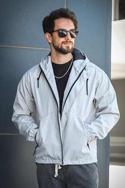 Oksit Barky Водостійкий замок-блискавка Детально підкладний чоловічий капюшон Сезонний плащ Дощовик