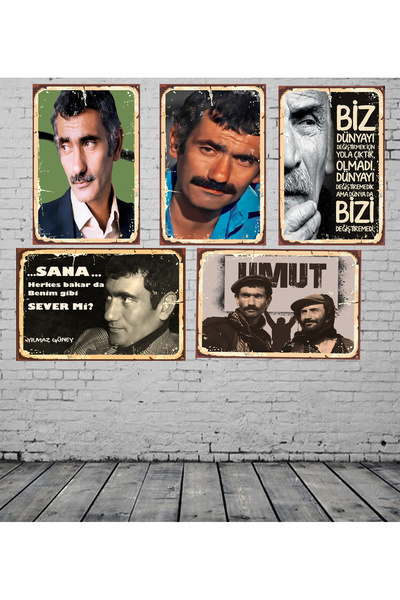 Home Yılmaz Güney Tuncel Kurtiz Temalı 5 Adet Her Biri 20 x 30 cm Duvar Tablosu