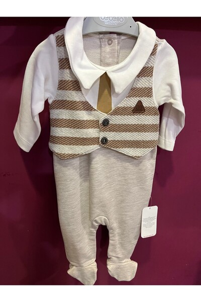 Bebek Combed Cotton Vest and Booties Jumpsuit