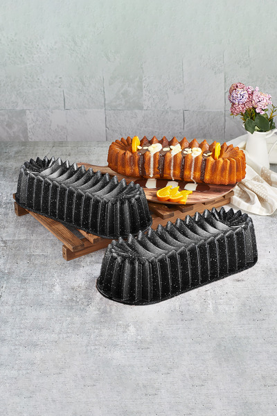 PoloChef Everest Cast Granite Cake Pan Black 33 cm