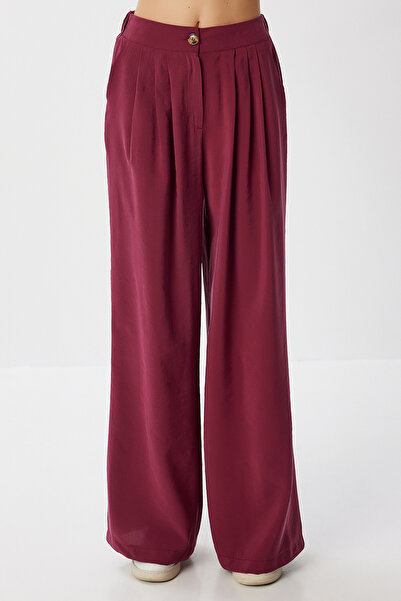 Lovelyİstanbul Cepli Kışlık Modal Palazzo Pantolon LFH0013 VİŞNE