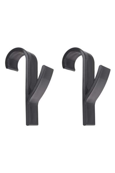GEKO Set de cârlige negre pentru baie, pentru calorifer, 2 elemente, G80439