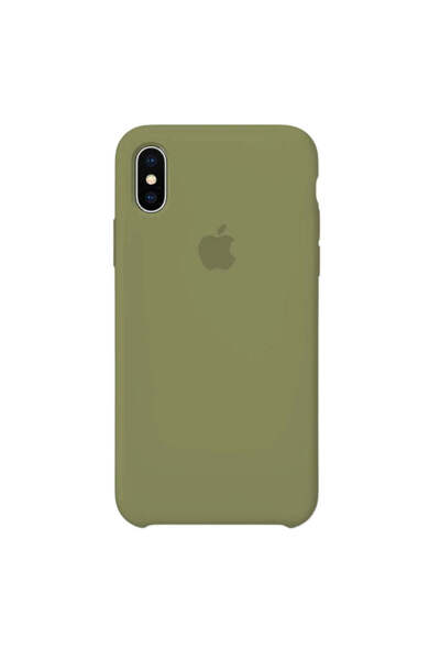 Apple Carcasă din silicon pentru iPhone X, verde militar