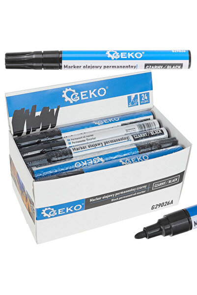 GEKO Set de markere permanente cu ulei, negru, 24 de bucăți, G29026A