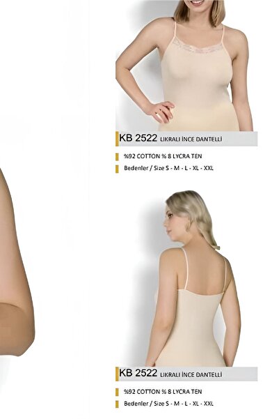 Kolcu 6 Pieces, Lycra & Cotton Thin Lace, String Straps, Women's Tank Top 92% Cotton, 8% Lycra