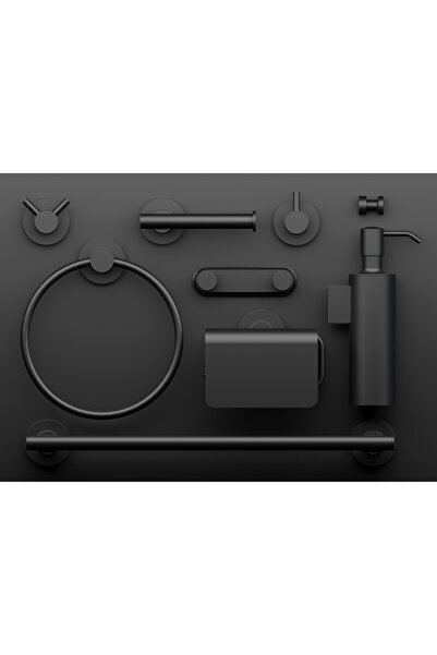 Line Bathroom Master Towel Rail 128628 Matte Black Round 175 mm