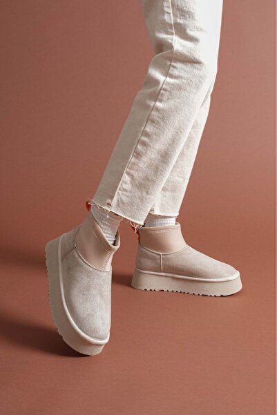 BESKAR Μπότες Cuen Beige Suede