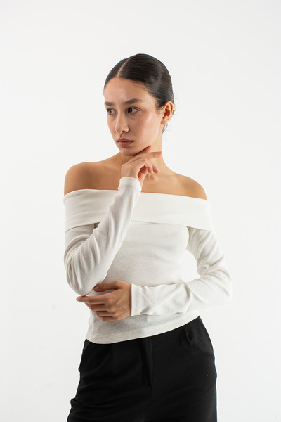 Hepici Pulover de tricotaj cu guler Madonna