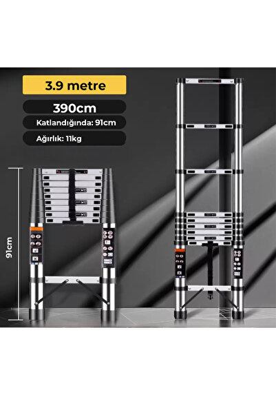 ROBO Paslanmaz Çelik Katlanır Merdiven 3.9 Metre