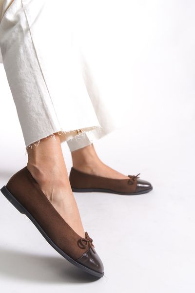 Riccon Women's Ballet Flats 0012098 Brown Suede